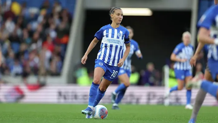 Framed Print : Brighton & Hove Albion Women vs. Tottenham Hotspur Women: A Premier League Showdown at Amex Stadium (15th October 2023) Framed Print : Brighton & Hove Albion Women vs. Tottenham Hotspur Women: A Premier League Showdown at Amex Stadium (15th October 2023)