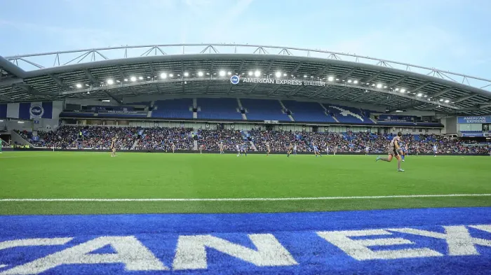 Framed Print : Brighton & Hove Albion Women vs. Tottenham Hotspur Women: A Premier League Showdown at Amex Stadium (15th October 2023) Framed Print : Brighton & Hove Albion Women vs. Tottenham Hotspur Women: A Premier League Showdown at Amex Stadium (15th October 2023)