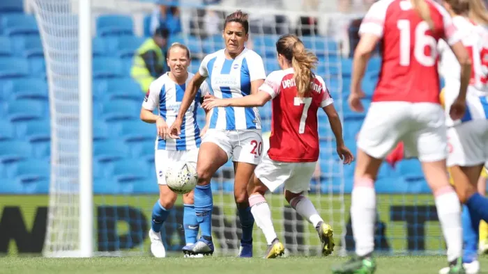 Framed Print : Brighton and Hove Albion Women vs Arsenal Women: WSL Clash at American Express Community Stadium (29APR19) - Intense Match Action Framed Print : Brighton and Hove Albion Women vs Arsenal Women: WSL Clash at American Express Community Stadium (29APR19) - Intense Match Action