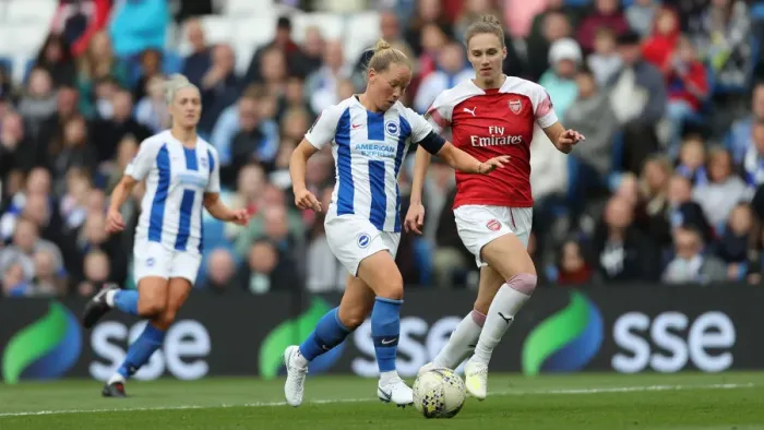 Framed Print : Brighton and Hove Albion Women vs Arsenal Women: WSL Clash at American Express Community Stadium (29APR19) - Intense Match Action Framed Print : Brighton and Hove Albion Women vs Arsenal Women: WSL Clash at American Express Community Stadium (29APR19) - Intense Match Action