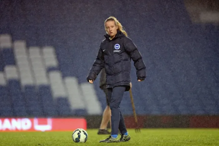 Framed Print : Brighton & Hove Albion Women vs Charlton Athletic Ladies: FA Womens Premier League Showdown at American Express Community Stadium (December 2015)