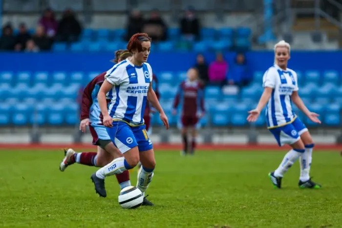 Framed Print : Brighton & Hove Albion Women's Football: Chesham Match, 2013-14 Season - Brighton And Hove Albion's Women's Team in Action against Chesham during the 2013-14 Season