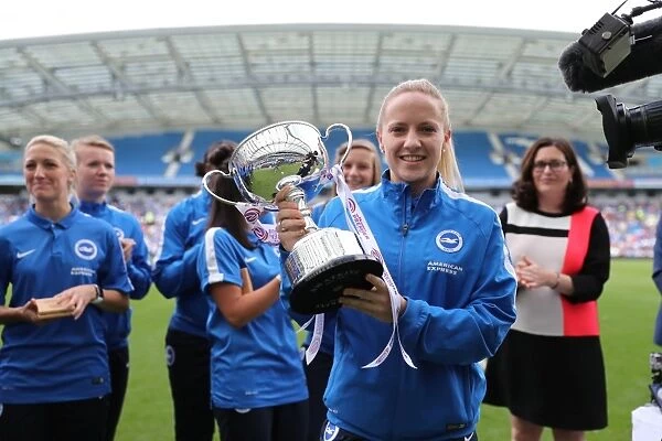 Brighton & Hove Albion Women's Team Celebrate Trophy Victory Ahead of EFL Sky Bet Championship Match Against SS Lazio (31JUL16)