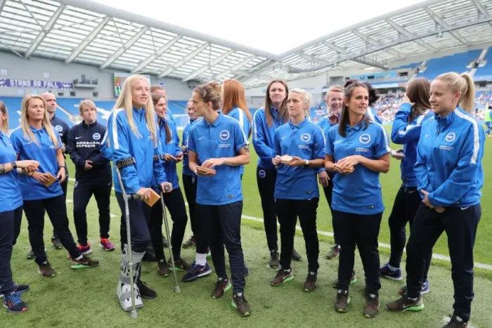 Framed Print : Brighton and Hove Albion Women's Team Celebrates Trophy Victory over SS Lazio in Pre-Season Match (31st July 2016) Framed Print : Brighton and Hove Albion Women's Team Celebrates Trophy Victory over SS Lazio in Pre-Season Match (31st July 2016)