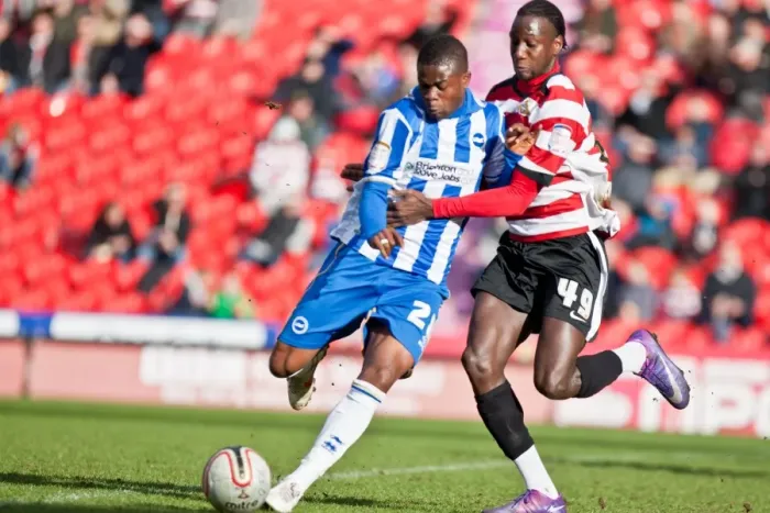 Framed Print : Brighton & Hove Albion's Abdul Razak in Action against Doncaster Rovers, March 2012