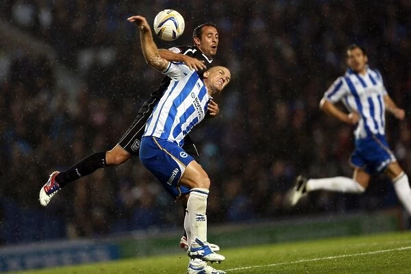 Brighton & Hove Albion's Adam El-Abd Defends Against Ipswich Town Challenge (October 2, 2012)