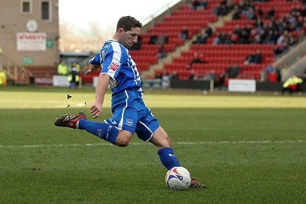 Brighton & Hove Albion's Alex Bertin in Intense Action Against Crewe Alexandra (3rd March 2007)