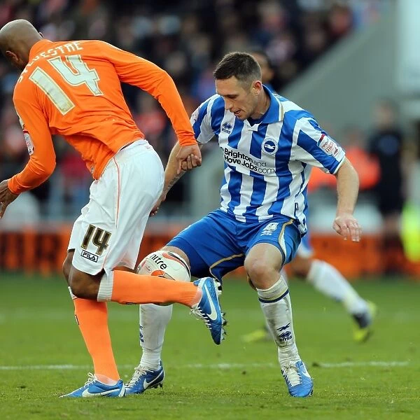 Brighton & Hove Albion's Andrew Crofts in Action against Blackpool, Championship Clash at Bloomfield Road, October 27, 2012