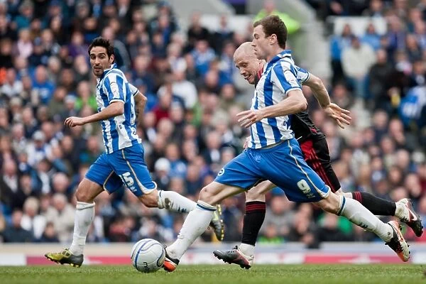 Brighton & Hove Albion's Ashley Barnes in Action Against Middlesbrough, Championship Clash at Amex Stadium (31-03-2012)
