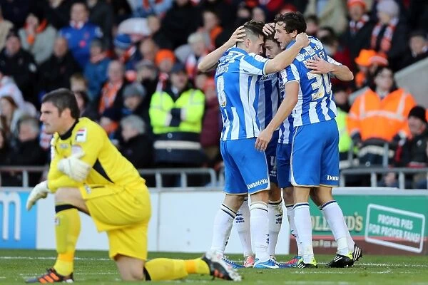 Brighton & Hove Albion's Ashley Barnes Scores First Goal: 1-0 Lead over Blackpool (October 27, 2012)