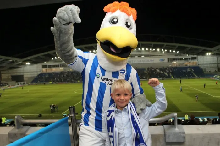 Framed Print : Brighton and Hove Albion's Beloved Mascot, Gully: A Heartwarming Reunion with His Adoring Fans Framed Print : Brighton and Hove Albion's Beloved Mascot, Gully: A Heartwarming Reunion with His Adoring Fans