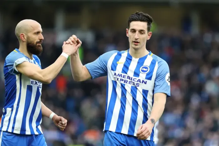 Framed Print : Brighton and Hove Albion's Bruno and Dunk Celebrate Premier League Victory Over Arsenal (04MAR18) Framed Print : Brighton and Hove Albion's Bruno and Dunk Celebrate Premier League Victory Over Arsenal (04MAR18)