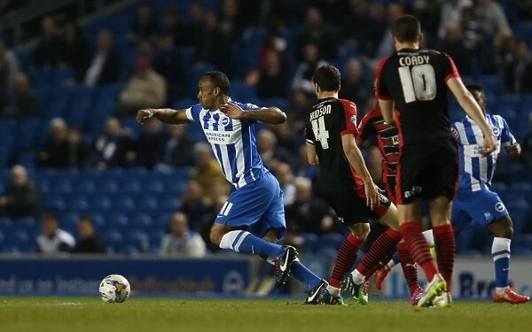 Brighton & Hove Albion's Chris O'Grady in Action Against Huddersfield Town, American Express Community Stadium, 14th April 2015