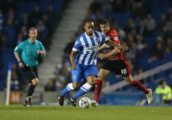 Framed Print : Brighton & Hove Albion's Chris O'Grady Faces Off Against Huddersfield Town in Sky Bet Championship Clash, American Express Community Stadium, 14th April 2015 Framed Print : Brighton & Hove Albion's Chris O'Grady Faces Off Against Huddersfield Town in Sky Bet Championship Clash, American Express Community Stadium, 14th April 2015