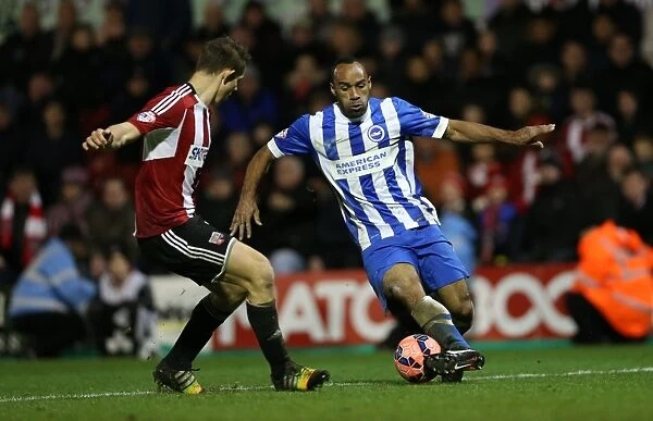 Brighton and Hove Albion's Chris O'Grady Scores the Decisive Second Goal in FA Cup Match against Brentford (January 2015)