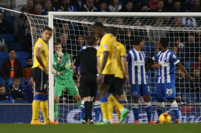 Framed Print : Brighton & Hove Albion's Christian Walton: A Clean Sheet Debut Against Wigan Athletic (4 Nov 2014) Framed Print : Brighton & Hove Albion's Christian Walton: A Clean Sheet Debut Against Wigan Athletic (4 Nov 2014)