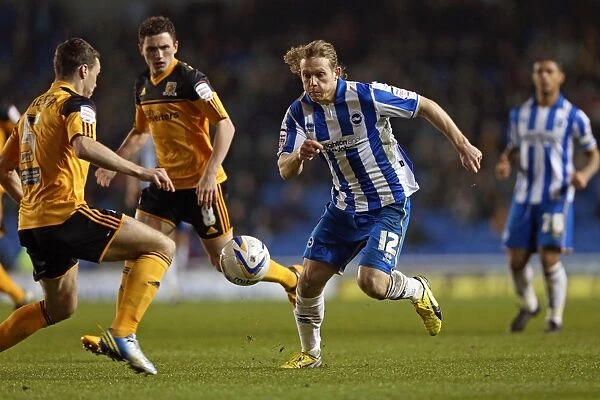 Brighton & Hove Albion's Craig Mackail-Smith in Action Against Hull City, Npower Championship 2013