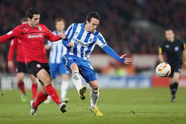 Brighton & Hove Albion's David Lopez in Action against Cardiff City, Npower Championship, February 19, 2013