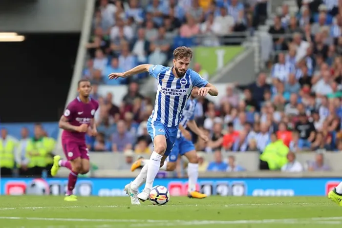Framed Print : Brighton & Hove Albion's Davy Propper in Action Against Manchester City (12AUG17) Framed Print : Brighton & Hove Albion's Davy Propper in Action Against Manchester City (12AUG17)