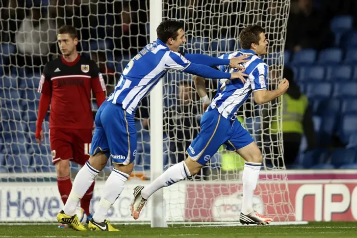 Framed Print : Brighton & Hove Albion's Dean Hammond Celebrates First Goal: 1-0 vs. Bristol City, November 27, 2012 Framed Print : Brighton & Hove Albion's Dean Hammond Celebrates First Goal: 1-0 vs. Bristol City, November 27, 2012