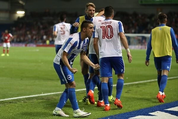 Brighton & Hove Albion's Double Celebration: Knockaert and Murray Score in EFL Sky Bet Championship Win over Nottingham Forest (12AUG16)