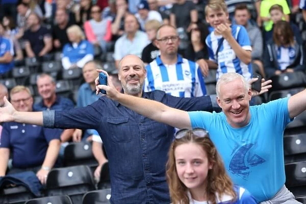 Brighton and Hove Albion's Euphoric Fans Celebrate Championship Victory at Craven Cottage (15 Aug 2015)