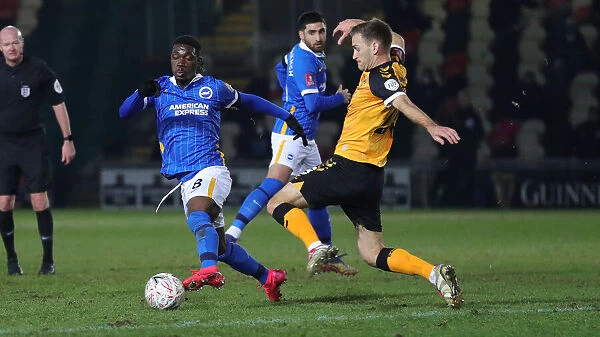 Brighton and Hove Albion's FA Cup Battle at Newport County: A Tenacious Tussle on 10th January 2021 (Newport County vs. Brighton and Hove Albion, FA Cup Third Round)