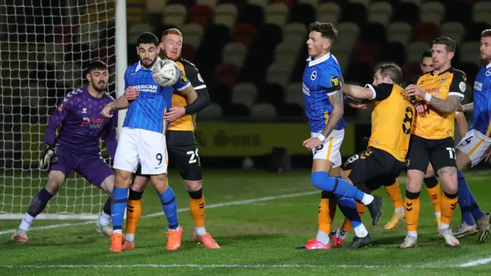 Framed Print : Brighton and Hove Albion's FA Cup Battle at Newport County: A Tight 10th January 2021 Encounter (Newport County 1-X Brighton)
