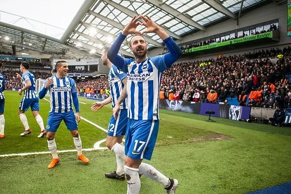 Brighton and Hove Albion's Glenn Murray Scores the Opener Against Arsenal (04MAR18)