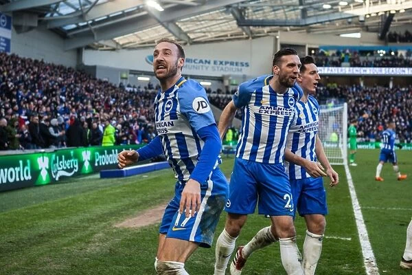 Brighton and Hove Albion's Glenn Murray Scores the Second Goal Against Swansea City in Premier League Match, 24th February 2018