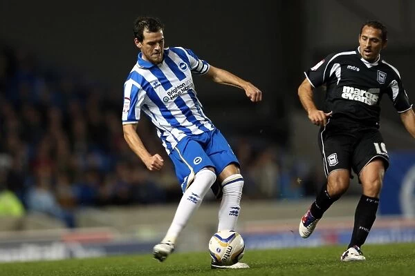 Brighton & Hove Albion's Gordon Greer in Action Against Ipswich Town, October 2012 (Npower Championship, Amex Stadium)