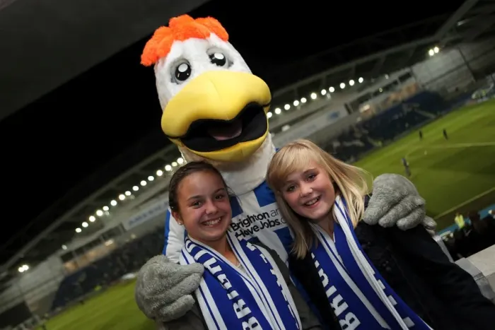 Framed Print : Brighton & Hove Albion's Gully: Connecting with His Adoring Fans Framed Print : Brighton & Hove Albion's Gully: Connecting with His Adoring Fans