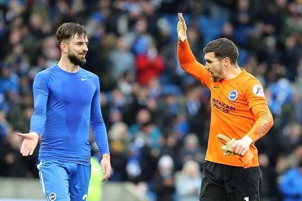 Brighton and Hove Albion's Historic Premier League Victory: Propper and Ryan's Triumphant Celebration Over Arsenal (04MAR18)
