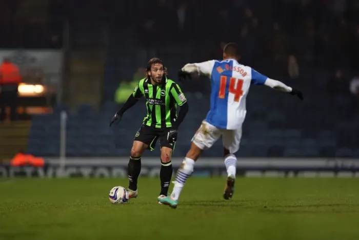 Framed Print : Brighton & Hove Albion's Inigo Calderon in Action against Blackburn Rovers, Npower Championship, January 22, 2013 Framed Print : Brighton & Hove Albion's Inigo Calderon in Action against Blackburn Rovers, Npower Championship, January 22, 2013