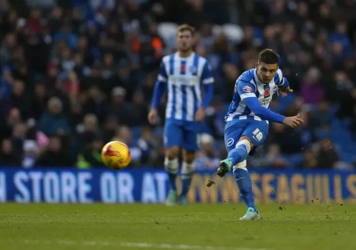 Framed Print : Brighton & Hove Albion's Jake Forster-Caskey in Action against Wigan Athletic (Nov 2014) Framed Print : Brighton & Hove Albion's Jake Forster-Caskey in Action against Wigan Athletic (Nov 2014)