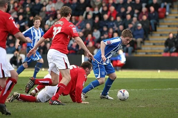 Brighton & Hove Albion's Jake Robinson in Thrilling Action Against Crewe Alexandra (3rd March 2007)