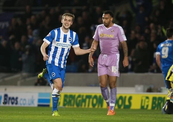 Brighton & Hove Albion's James Wilson Scores the Opener in Sky Bet Championship Match Against Reading (15 March 2016)