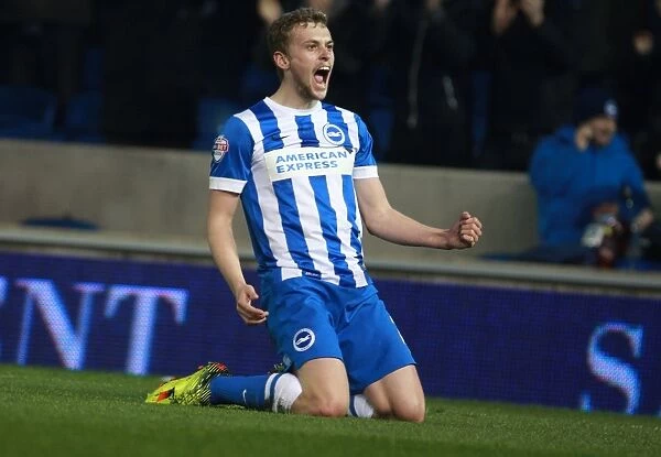 Brighton & Hove Albion's James Wilson Scores the Opener in Sky Bet Championship Match against Reading (15 March 2016)