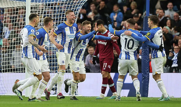 Brighton & Hove Albion's Joel Veltman Scores the Second Goal Against West Ham United in the 2022 / 23 Premier League Match