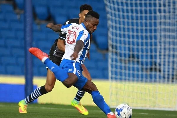 Brighton & Hove Albion's Kazenga LuaLua in Action against Colchester United during the EFL Cup First Round, 2016