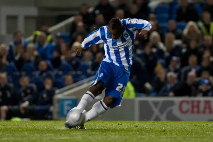 Framed Print : Brighton & Hove Albion's Kazenga LuaLua Scores at Amex Stadium against Reading (April 10, 2012) Framed Print : Brighton & Hove Albion's Kazenga LuaLua Scores at Amex Stadium against Reading (April 10, 2012)