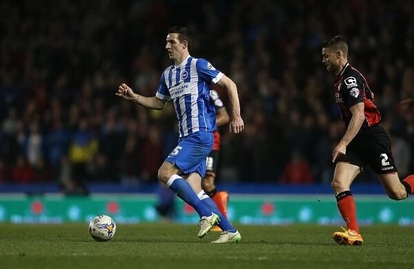 Brighton and Hove Albion's Lewis Dunk in Action Against AFC Bournemouth (April 2015)