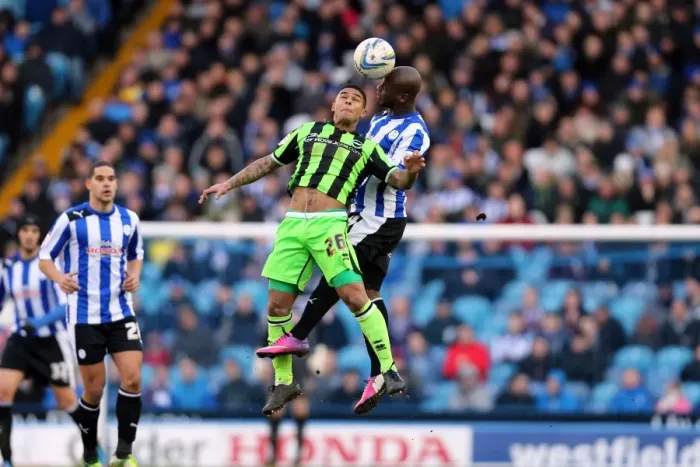 Framed Print : Brighton & Hove Albion's Liam Bridcutt Wins Heading Over Sheffield Wednesday, Championship Clash - February 2, 2013 Framed Print : Brighton & Hove Albion's Liam Bridcutt Wins Heading Over Sheffield Wednesday, Championship Clash - February 2, 2013