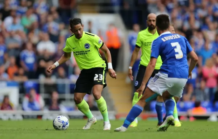 Framed Print : Brighton and Hove Albion's Liam Rosenior Faces Off Against Ipswich Town in Sky Bet Championship Clash, August 2015 Framed Print : Brighton and Hove Albion's Liam Rosenior Faces Off Against Ipswich Town in Sky Bet Championship Clash, August 2015