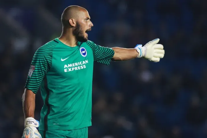 Framed Print : Brighton & Hove Albion's Niki Maenpaa in Action during EFL Cup Clash vs. Reading (2016) Framed Print : Brighton & Hove Albion's Niki Maenpaa in Action during EFL Cup Clash vs. Reading (2016)