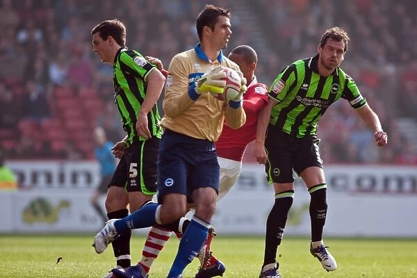 Brighton & Hove Albion's Peter Brezovan Faces Nottingham Forest in Championship Clash (24-03-2012)