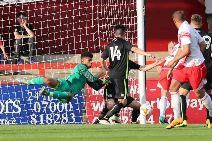 Framed Print : Brighton and Hove Albion's Pre-season Clash at Stevenage: The Lamex Stadium (23JUL16)
