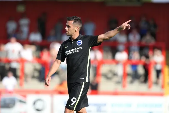 Framed Print : Brighton and Hove Albion's Pre-Season Clash at Stevenage: The Lamex Stadium Showdown (23rd July 2016)