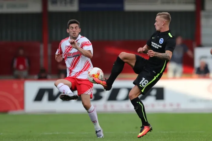 Framed Print : Brighton and Hove Albion's Pre-Season Clash at Stevenage: The Lamex Stadium Showdown (23rd July 2016)