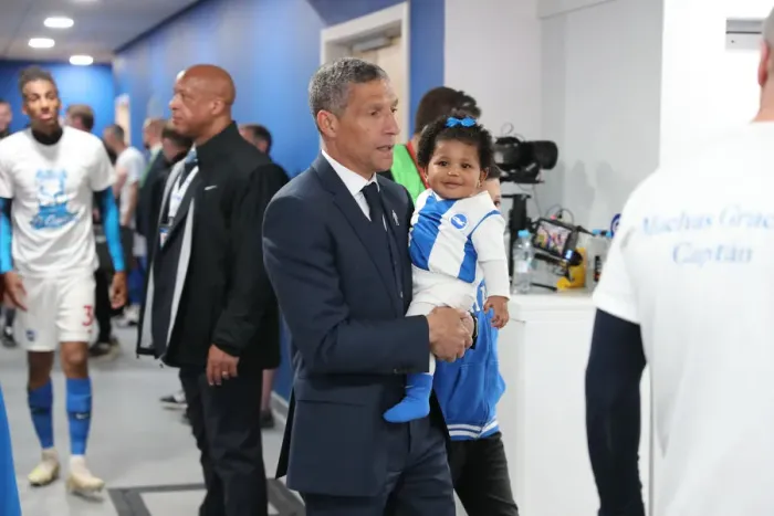 Framed Print : Brighton and Hove Albion's Premier League Squad Celebrates with Fans during Lap of Appreciation (12 May 2019)
